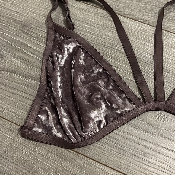 Velvet Strappy Bralette - Picture 2 of 5